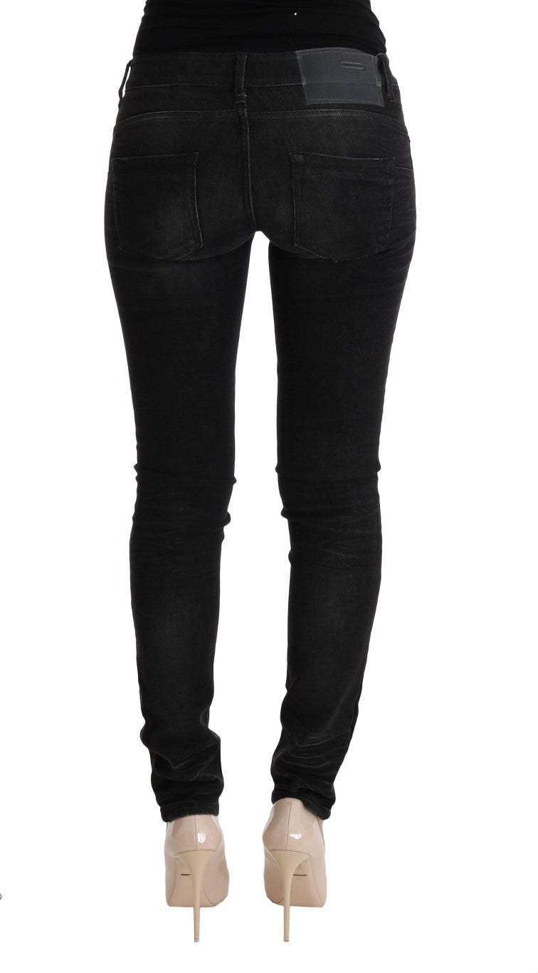 Eight Black Denim Cotton Pants Slim Fit Jeans